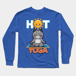 Hot Yoga Funny Summer Gift For Cat Lovers Long Sleeve T-Shirt